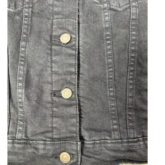 Levi's Women Slim Fit Original Trucker Jeans Jacket Inside Pockets Black sz S - Picture 8 of 12